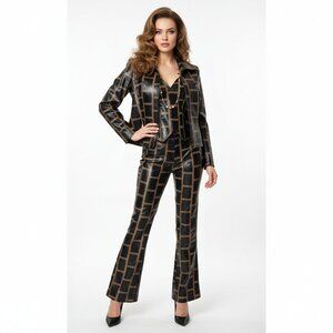 Nwt DINA BAR-EL Black 3 PC Pant Suit Sz 8/M